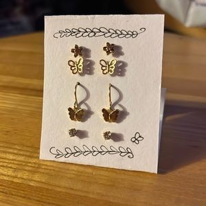 Set of 4 Butterfly earrings